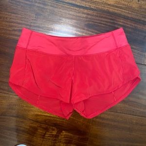 Lululemon Speed Up Short 2.5” Size 4 Red